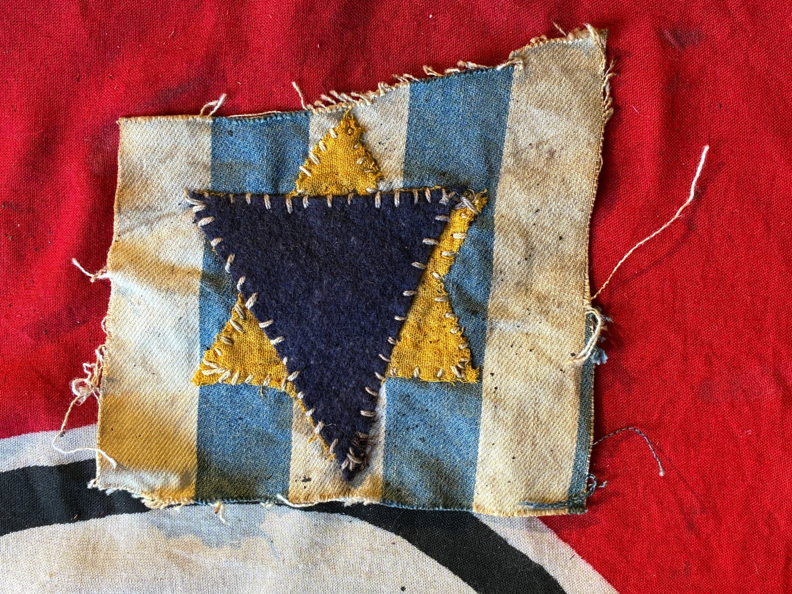 WW2 GERMAN JEWISH CONCENTRATION CAMP STAR OF DAVID UNIFORM CUT OUT: WW2 GERMAN JEWISH CONCENTRATION CAMP STAR OF DAVID UNIFORM CUT OUT. A VERY RARE FIND. CUT OUT OF A UNIFORM. PLEASE VIEW ALL DETAILED PICTURES. A SCARCE EXAMPLE OF THE TIME PERIOD.