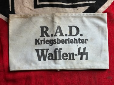 WW2 GERMAN R.A.D. KRIEGSBERIEHTER WAFFEN-SS ARMBAND