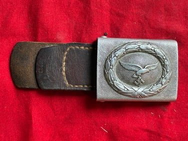 Early WW2 German Luftwaffe belt buckle in aluminum 1939 Maker Marked E.Schneider, Lüdenscheid
