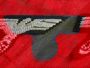 RARE WW2 GERMAN WAFFEN-SS BULLION CAP EAGLE BADGE