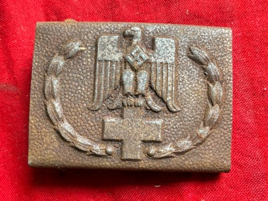 WWII GERMAN THIRD REICH RED CROSS BELT BUCKLE