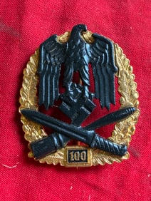 WWII German General Assault Badge Numbered 100 By JFS
