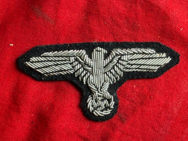 German World War II Waffen SS Officers Visor Cap Bullion Eagle