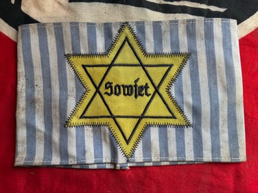 WW2 GERMAN SOVIET RUSSIAN SOWJET STAR OF DAVID CONCENTRATION CAMP UNIFORM ARMBAND