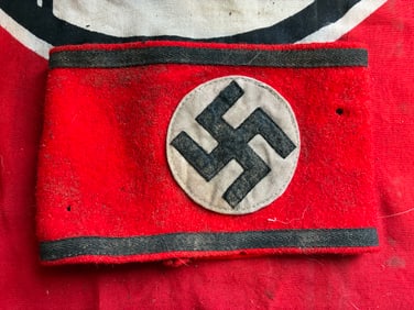 RARE WW2 GERMAN WAFFEN-SS CLOTH ARMBAND WITH RZM CLOTH TAG