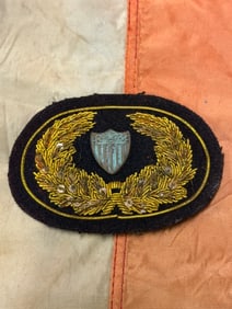CIVIL WAR TOPOGRAPHICAL ENGINEER OFFICER BULLION HEADGEAR CLOTH BADGE INSIGNIA