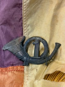 CIVIL WAR 1ST INFANTRY FALSE EMBROIDERED HEADGEAR BADGE INSIGNIA