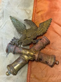 PRE CIVIL WAR ARTILLERY MILITIA SHAKO HEADGEAR BADGE INSIGNIA