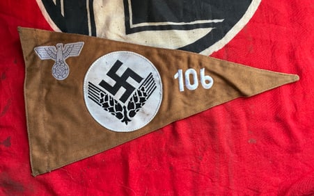 German WWII Reichsarbeitsdienst Female Unit 106 Niederschlesien Car Pennant