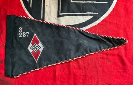 WW2 GERMAN HITLER YOUTH PDM 237 PENNANT