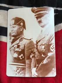 WW2 GERMAN PHOTOGRAPH OF HITLER WITH MUSSOLINI