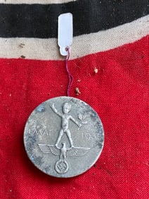 WW2 German May Day Badge 1937 Tinnie