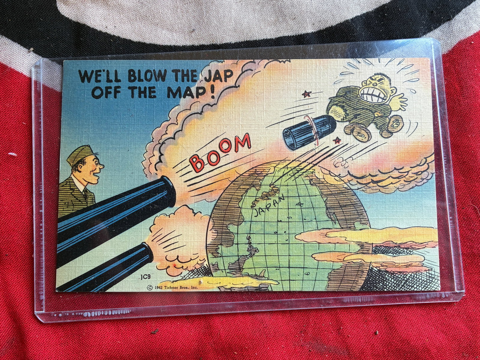 WW2 We'll Blow the Jap Off the Map! Postcard: WW2 We'll Blow the Jap Off the Map! Postcard