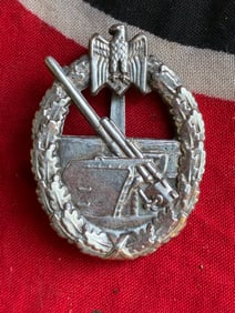 WW2 German Kriegsmarine Coatal Artillery Badge By Schwerin