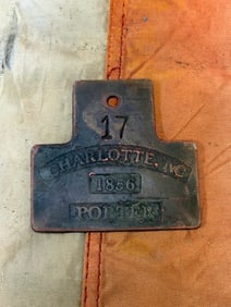 DATED 1856 CHARLOTTE, NC #17 PORTER SLAVE TAG SERVANT ID