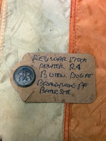 REVOLUTIONARY WAR "R.R." ROYAL RANGERS PEWTER RECOVERD BUTTON AT BRANDYWINE, PA BATTLE SITE
