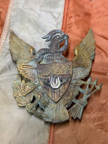 RARE INDIAN WARS VETERINARY HORSE DOCTOR SHAKO HEADGEAR BADGE INSIGNIA