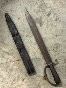 LARGE CIVIL WAR CONFEDERATE 1861 C.S. D-GUARD BOWIE KNIFE WITH SHEATH BY SELMA ARSENAL