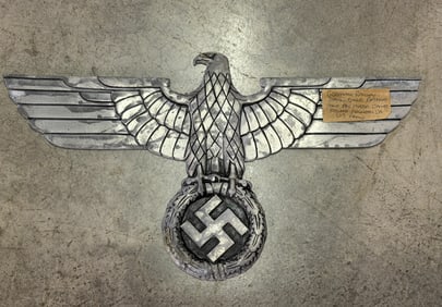 WW2 GERMAN RAILWAY TRAIN STATION EAGLE PLAQUE BROUGHT HOME BY U.S. VET