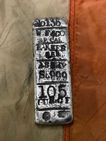 1889 WELLS FARGO 10.5 OZT .999 PURE SILVER INGOT SILVER BAR NO. 136