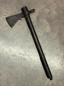 1800'S NATIVE AMERICAN APACHE INDIANS TACKED SMOKING PIPE TOMAHAWK