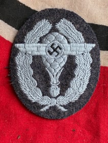 WWII GERMAN NSFK BALLOON PILOT BULLION PATCH