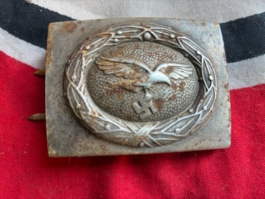 German WWII Luftwaffe Steel Belt Buckle Unmarked