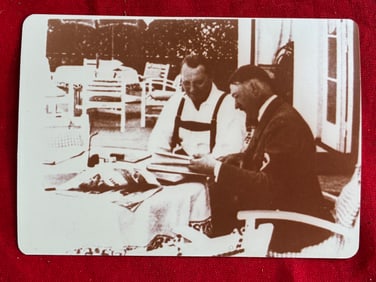 WW2 German Photograph of Adolf Hitler and Hermann Goring at the Berghof in Berchtesgaden