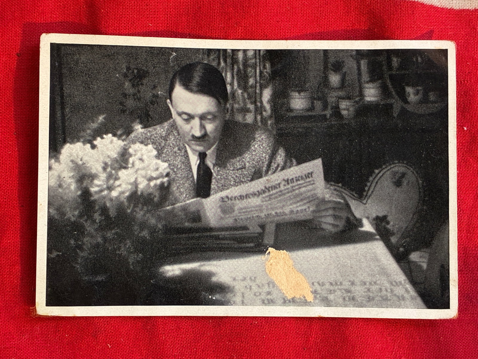 WW2 German Adolf Hitler in the evening at Obersalzberg, Bavaria, Germany, 1936 Postcard: WW2 German Adolf Hitler in the evening at Obersalzberg, Bavaria, Germany, 1936 Postcard