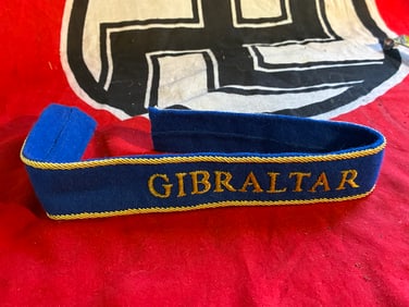 WW2 GERMAN GIBRALTAR EMBROIDERED TUNIC CUFF TITLE