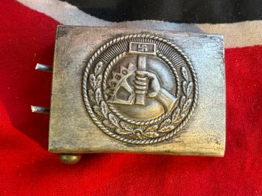RARE WW2 GERMAN NSBO LABOR CORPS BELT BUCKLE BY RZM M34/2