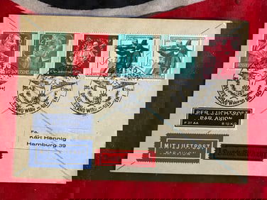 WW2 GERMAN REGISTERED COVER MAILED IN AMSTERDAM SPECIAL POSTMARK