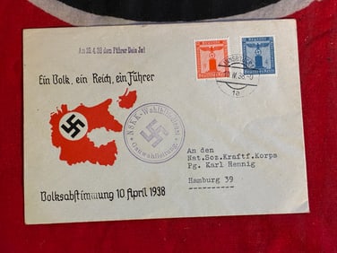 WW2 GERMAN STAMPED POSTCARD COVER ENVELOPE