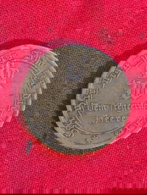 WW1 GERMAN PRUSSIAN BRONZE TOKEN COIN WITH IRON CROSS