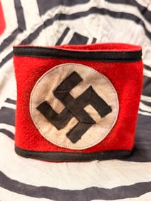 German WWII SS Member's Multi-Piece Cotton Armband - Schutzstaffel With RZM Cloth Tag