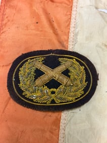 CIVIL WAR ARTILLERY CROSSED CANNONS WITH WREATH BULLION BADGE BY SCHUYLER HARTLEY & GRAHAM