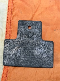 DATED 1856 PORTER #52 SLAVE TAG SERVANT ID