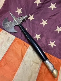 ANTIQUE EARLY 1900'S ORDER OF THE REDMAN PRESENTED TO LOGAN TRIBE NO. 155 PRESENTATION AXE TOMAHAWK