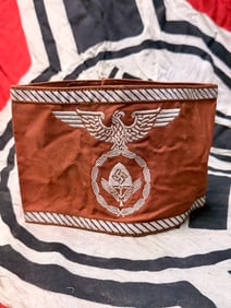 RARE WW2 GERMAN RAD STAFF LEADER ARMBAND WITH RZM PAPER TAG