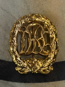 WW2 German DRL sports badge in gold – Hermann Werstein, Jena
