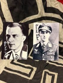 PAIR OF (2) WW2 GERMAN HEINRICH SUDEL PERSONALLY SIGNED PHOTOGRAPHS