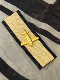 WW2 GERMAN ARMY GOLD AIRCRAFT DESTRUCTION BAR BADGE