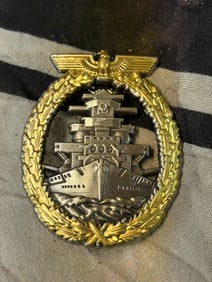 WW2 German Kriegsmarine High Seas Fleet Badge By Schwerin