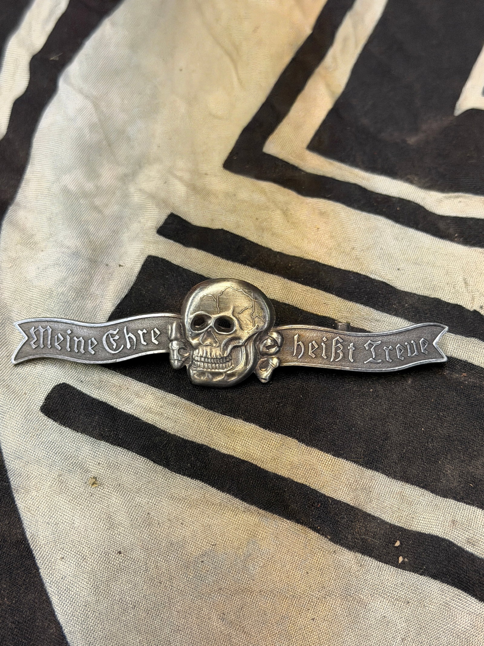 WW2 German "My Honour is Called Loyalty" - Breast Badge - Marked RZM: WW2 German "My Honour is Called Loyalty" - Breast Badge - Marked RZM. Meine Ehre heißt Treue ("My honor is called loyalty") was the motto of the Schutzstaffel (SS) under Adolf Hitler and the Nazi Par