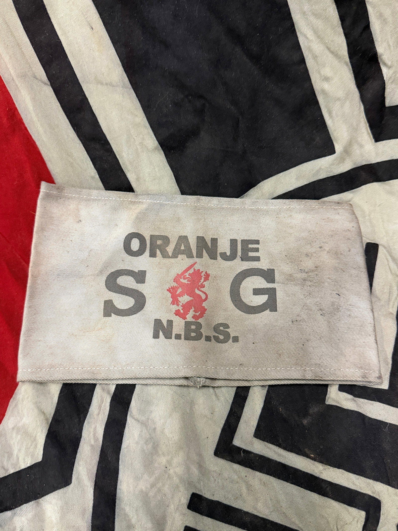 SCARCE WW2 GERMAN PRUSSIAN ORANGJE SG N.B.S. ARMBAND: SCARCE WW2 GERMAN PRUSSIAN ORANGJE SG N.B.S. ARMBAND