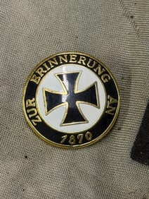 RARE WW1 GERMAN LAPEL ENAMELED IRON CROSS PIN BADGE