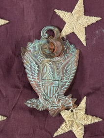 CIVIL WAR HARDEE HAT SIDE JEFF DAVIS 3RD CORPS EAGLE BADGE INSIGNIA