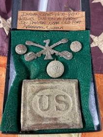 RECOVERED INDIAN WAR RELICS DUG ON A FARM IN DAKOTAS NEAR OLD FORT ABRAHAM LINCOLN