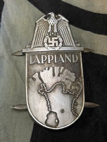 WWII German Lappland Shield Badge