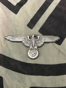 RARE WW2 GERMAN WAFFEN SS VISOR CAP EAGLE BADGE
